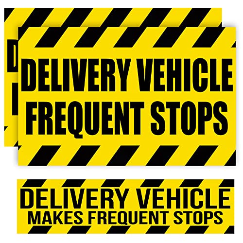 3 Pack Heavy Duty Magnetic Delivery Vehicle Frequent Stops Signs 2(11×7″) 1(11″×3″) Amazon Delivery Driver Car Sign For Flex Drivers, Doordash, Grubhub, Uber Eats, Dashers, Instacart, Walmart, Newspaper Delivery, Reflective At Night UPGRADED