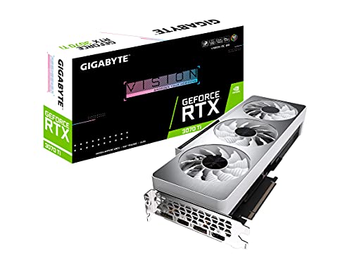 Gigabyte GeForce RTX 3070 Ti Vision OC 8G Graphics Card, WINDFORCE 3X Cooling System, 8GB 256-bit GDDR6X, GV-N307TVISION OC-8GD Video Card