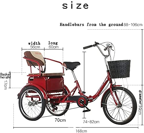 BINZII Adult Tricycles, 3 Wheel Bikes for Adults, Foldable Adult Tricycles, 6 Speed Adult Trikes 20 Inch 3 Wheel Bikes for Adults with Cargo Basket for Recreation, Shopping | The Storepaperoomates Retail Market - Fast Affordable Shopping