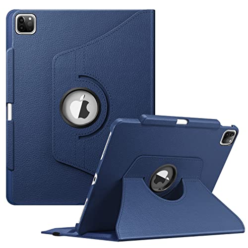 Fintie Rotating Case for iPad Pro 12.9-inch 6th Generation 2022-360 Degree Swiveling Protective Cover with Pencil Holder, Auto Sleep/Wake, Also Fit iPad Pro 12.9″ 5th/4th/3rd Gen, Navy