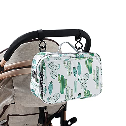 Baby Diaper Caddy Bag – Caddy Tote Baby Stroller Bag Nursery Storage Bin for Diapers, Wipes & Toys Small Diaper Bag for Outdoor （Cactus）