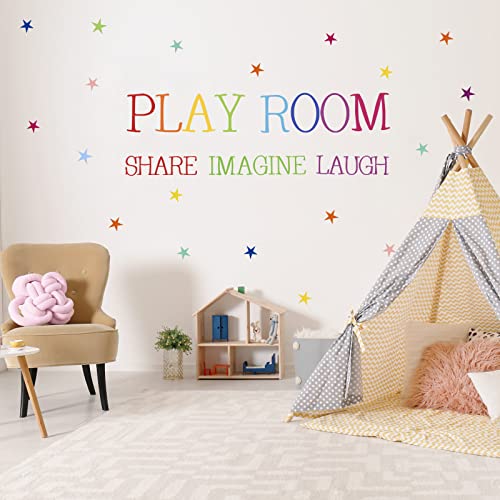 Playroom Wall Decor Kids Playroom Wall Decals Share Imagine Laugh DIY Wall Stickers for Nursery Playroom Decoration