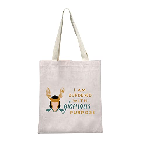 TSOTMO TV Show Inspired Gift I am Burdened with Glorious Purpose Novelty Canvas Tote Bag Fans Gift Friendship Gift（purpose Tote）