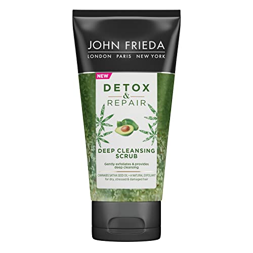 John Frieda Detox & Repair Deep Cleansing Scrub 150 ml for Dry, Stressed & Damaged Hair