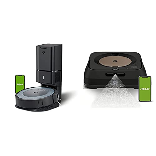 iRobot Roomba i4+ (4552) Robot Vacuum with Automatic Dirt Disposal Braava Jet m6 (6012) Ultimate Robot Mop- Wi-Fi Connected