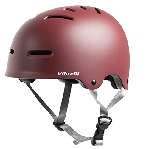 Vibrelli Skateboard Bike Helmet – Fits Kids, Youth, Adult Bike Helmet, Mens and Womens Helmet – High Ventilation – Scooter Skateboarding Rollerblade Helmets/Casco – Removable Liners