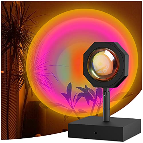 NetCan Sunset Lamp Projector, Sunset Light 180 Degree Rotation Projection Led Night Light Projector for Bedroom Home Party, USB Charging (Rainbow)