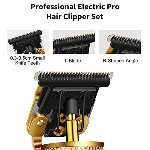 Anheqiao Professional Hair Clippers for Men Electric Haircut Kit Set Beard Trimmer Cordless Zero Gapped T-Blade Close Cutting Hair Trimmer USB Rechargeable Clippers for Hair Combs(4 Combs, Gold) | The Storepaperoomates Retail Market - Fast Affordable Shopping