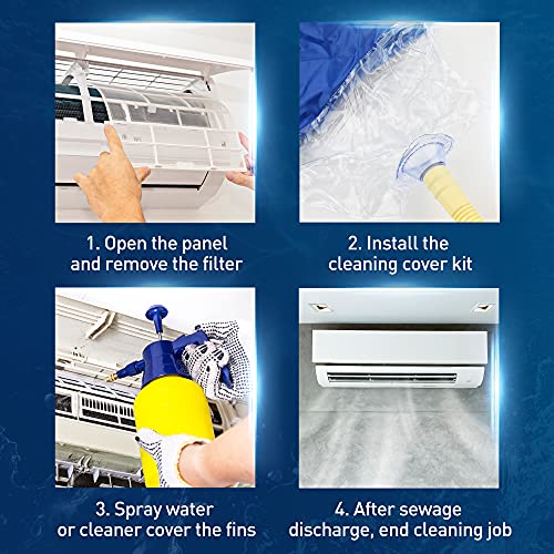 HOWHI Mini Split Air Conditioning Cleaning Kit AC Coil Cleaner Waterproof Cover Bag with Drain Outlet Dust Protector Bag Wall Mounted Air Conditioning Service Bag with Water Pipe | The Storepaperoomates Retail Market - Fast Affordable Shopping