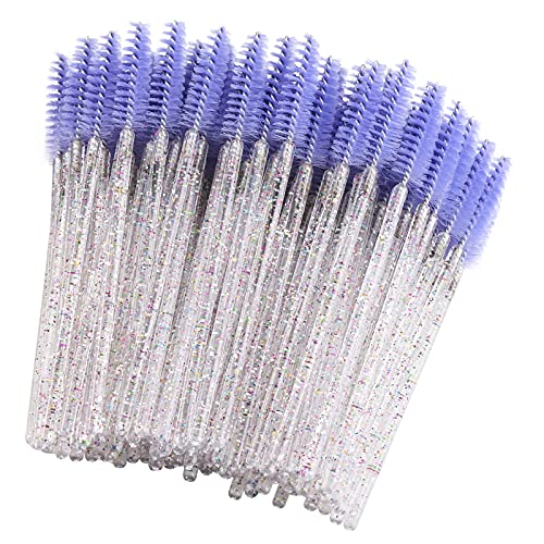 200 Pcs Disposable Mascara Wands Lash Applicator Brush Brow Spoolies for Eyelash Extension with Crystal Handle