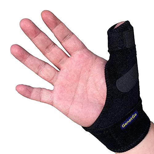 Trigger Thumb Splint – Thumb Spica Support Brace Stabilizer for Pain, Sprains, Arthritis, Tendonitis (Right Hand or Left Hand) (Black)