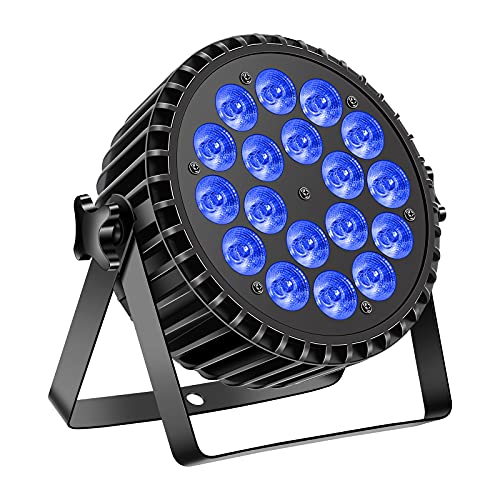 Stage Lights 18x10W Corded LED Par Lights, HOLDLAMP 4 in 1 RGBW LED Stage Effect by DMX512 and Sound Activated Control Stage Uplights for Events Wedding Party Church