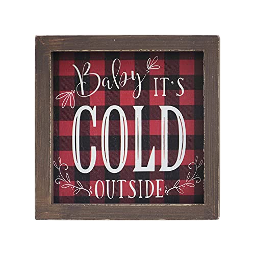 Paris Loft Christmas Sign, Baby It’s Cold Outside, Framed Wooden Tabletop or Wall Decor, Winter Sign, Buffalo Check, Farmhouse Christmas Sign