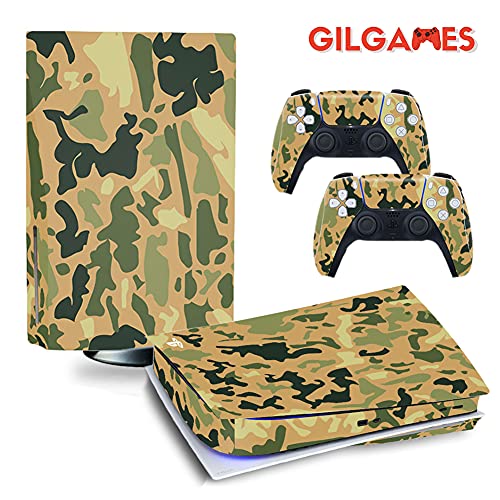 GilGames Faceplate Decals for Playstation 5, Vinyl Protector Skin Wrap Full Set Protective Cover Stickers Kit Console and Controller (Disk Edition)