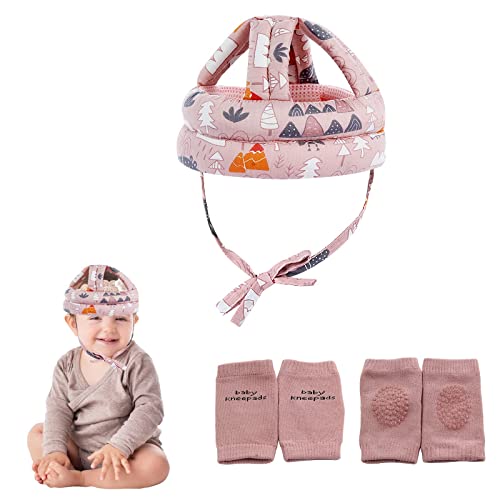 Baby Safety Helmet Infant Toddler Breathable & Adjustable Head Cushion Bumper Bonnet for Running Walking Crawling (Pink), BB-1003