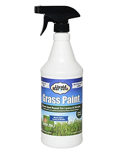 Liquid Harvest Grass Paint, 32oz Ready to Use Packaging and Formulation Designed to Cover Dog Urine Spots, Enhance Patchy, Dormant or Yellowing Grasses