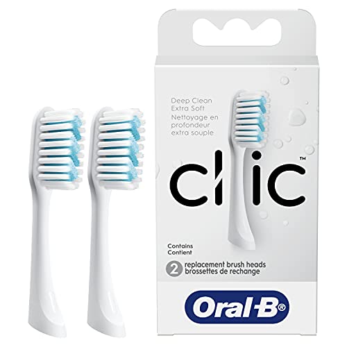 Oral-B Clic Toothbrush Replacement Brush Heads, Deep Clean, White, 2 Count