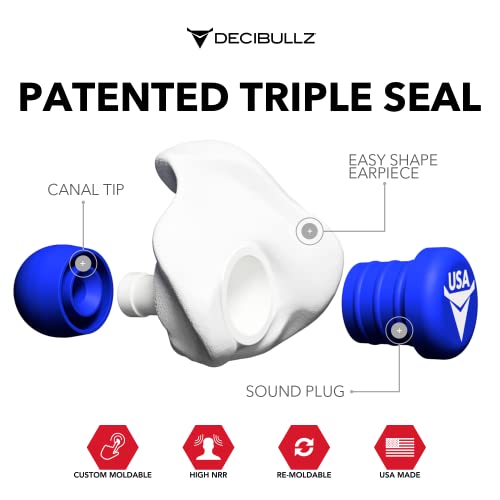 Decibullz – Custom Molded Earplugs USA Edition, 31dB Highest NRR, Comfortable Hearing Protection for Shooting, Travel, Swimming, Work and Concerts (USA) | The Storepaperoomates Retail Market - Fast Affordable Shopping