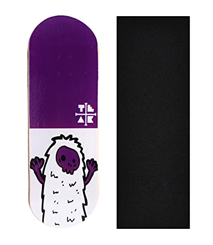 Teak Tuning Premium Fingerboard Graphic Deck, Purple Yeti – 32mm x 97mm – Heat Transfer Graphics, Pro Shape & Size – Pre-Drilled Holes – Includes Prolific Foam Tape