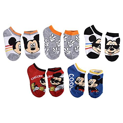 Mickey Mouse Boys No Show Socks, Blue, Small
