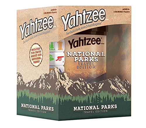USAOPOLY YAHTZEE National Parks Travel Edition | Classic Yahtzee Dice Game with a National Parks Theme | Perfect Travel Game for Families | Celebrate US National Parks Service
