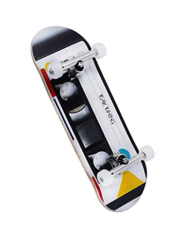 Complete Fingerboard Cassette Tape Edition – Premium, Heat Transfer Graphic – Pro Shape & Size – Bearing Wheels, Pro Trucks, 61A Pro Duro Bushings – 32mm x 97mm Deck – Teak Tuning