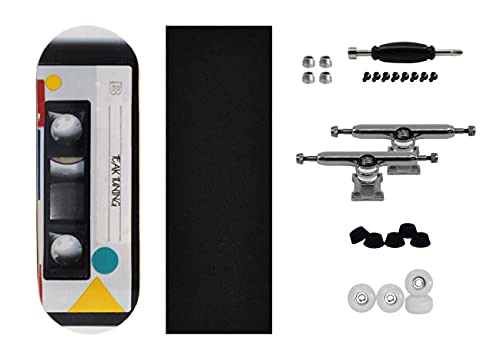 Complete Fingerboard Cassette Tape Edition – Premium, Heat Transfer Graphic – Pro Shape & Size – Bearing Wheels, Pro Trucks, 61A Pro Duro Bushings – 32mm x 97mm Deck – Teak Tuning | The Storepaperoomates Retail Market - Fast Affordable Shopping