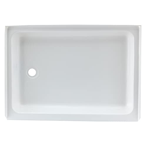 RecPro RV Shower Pan | 32″ x 24″ x 5″ Left Drain in White | RV Shower Base | Camper Shower Pan