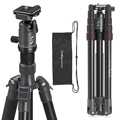 SmallRig Selection Lightweight 57″ Aluminum Camera Tripod, Fodable DSLR Tripod for Travel, w/ 360 Degree Ball Head Quick Release Plate, Max. Payload 17.6lb, Adjustable Height 13.3″-57″ – 3257