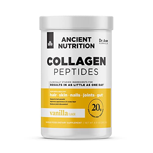 Ancient Nutrition Collagen Peptides, Collagen Peptides Powder, Vanilla Hydrolyzed Collagen, Supports Healthy Skin, Joints, Gut, Keto and Paleo Friendly, 12 Servings, 20g Collagen per Serving…