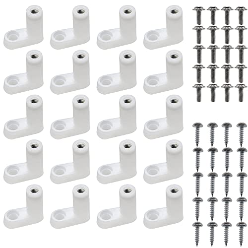 Mutai L Type PCB Mounting Feet 20PCS White L Type Game Console Motherboard Fixed Plastic Feet with Swrews