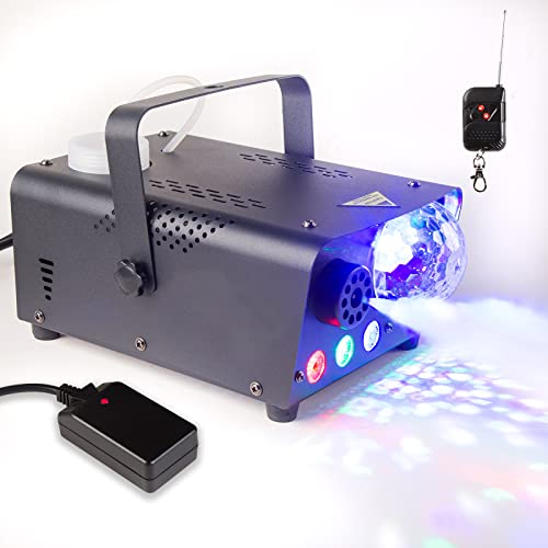 Fog Machine 600W Smoke Machine with Disco Ball Lights 2300 CFM Huge Fog with Wireless and Wired Remote Control for Parties Halloween Wedding Christmas Dance DJ