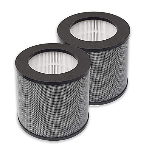 PUREBURG 2-Pack Replacement 3 Stage Filtration 3-in-1 TRUE HEPA Filters Compatible with TaoTronics Air Purifier, TT-AP006