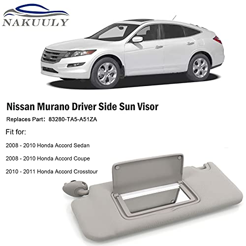 Nakuuly Left Driver Side Sun Visor Gray Compatible with Honda Accord Sedan Coupe Crosstour 2008 2009 2010 2011 Replaces # 83280-TA5-A51ZA | The Storepaperoomates Retail Market - Fast Affordable Shopping