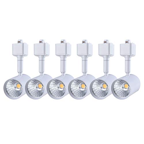 mirrea 6 Pack LED Track Lighting Heads Compatible with Single Circuit H Type Track Lighting Rail Ceiling Spotlight for Accent Task Wall Art Exhibition Lighting 6.5W 24° White (4000K Neutral White)