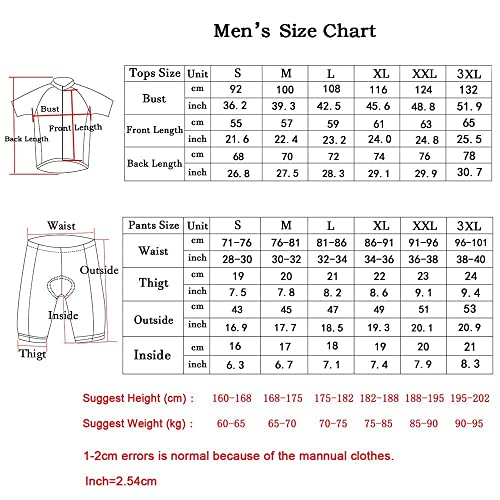 GCRFL Men’s Cycling Jersey Sets Road Bike Jersey Riding Shirts Lightweight, Bib Shorts with Pockets Padded (Red, L) | The Storepaperoomates Retail Market - Fast Affordable Shopping