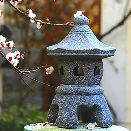 KOSHSH Japanese Garden Lantern Frost-Proof Cast Stone Pagoda Japanese Garden Lamp,Tachi-Gata Pagoda Garden Lantern Stone Effect Carving Garden Decoration Statue | The Storepaperoomates Retail Market - Fast Affordable Shopping