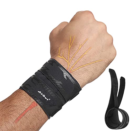 HiRui Wrist Brace Wrist Wraps, Ultra-thin Compression Wrist Straps Wrist Support for Workout Tennis Weightlifting Tendonitis Sprains, Carpal Tunnel Arthritis, Pain Relief – Adjustable (Black, 2 Pack)