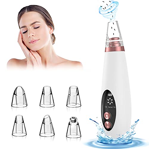 Blackhead Remover Pore Vacuum Facial Cleaner, 2021 Upgraded Professional Electric USB Rechargeable Whitehead Comedone Extractor Acne Tool-3 Suction Power, 6 Probes Pimple Zit Kit for Women & Men