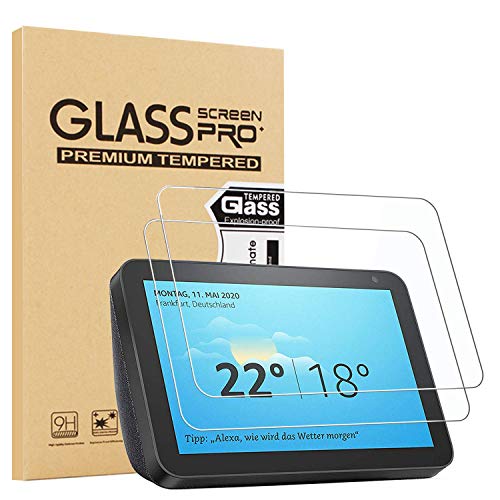 [2 Pack] Epicgadget Glass Screen Protector for Amazon Echo Show 8 (2nd Gen, 2021 release), Ultra HD Clear Anti Scratch 9H Hardness Tempered Glass Screen Film Compatible with Echo Show 8 (2021/2019)