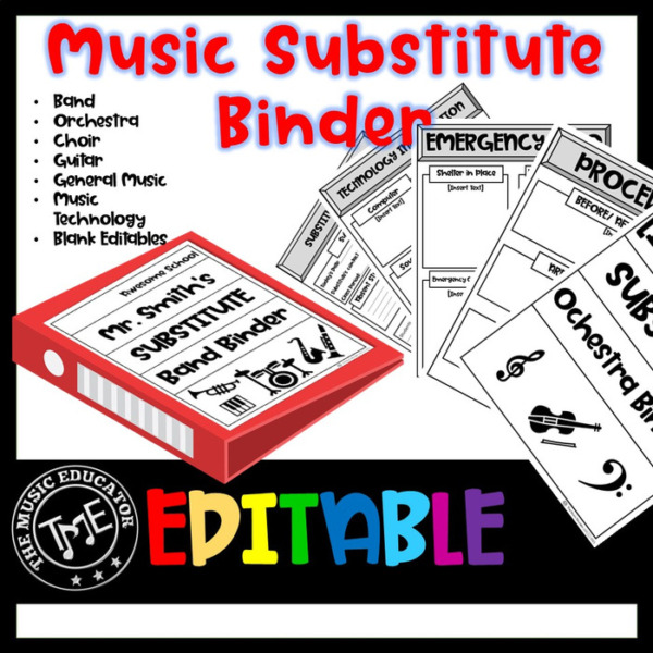 Music Sub Binder Template | EDITABLE