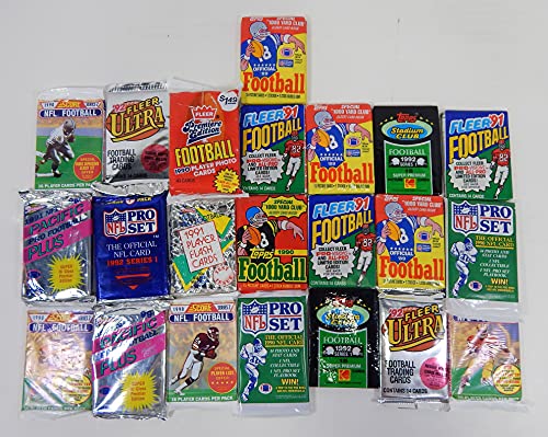 300 Vintage NFL Football Cards in Old Sealed Wax Packs – Perfect for New Collectors