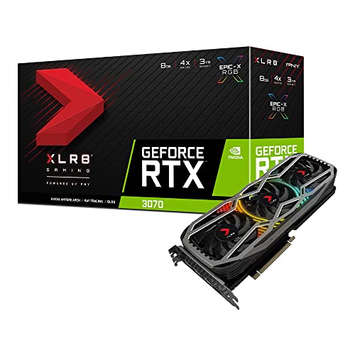 PNY GeForce RTX™ 3070 8GB XLR8 Gaming REVEL EPIC-X RGB™ Triple Fan Graphics Card LHR