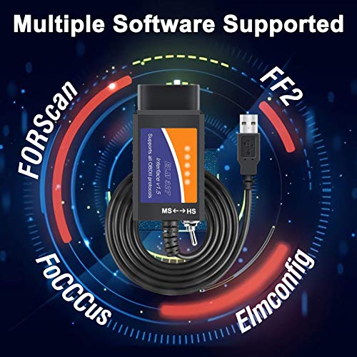 FORScan ELM327 OBD2 USB Adapter with OBD2 Extension Cable 36CM | The Storepaperoomates Retail Market - Fast Affordable Shopping