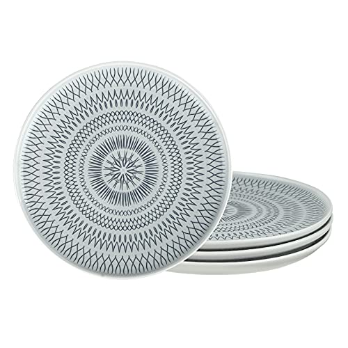 Hasense Porcelain 10 Inches Dinner Plates Set of 4, Salad Plates Ceramic Dessert Dishes for Pizza Pasta Maincourse, Microwave & Dishwasher Safe