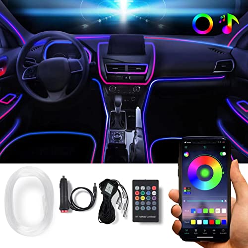 Anise Star Car LED Interior Strip Lights, RGB 16 Million Colors 5 in 1 Change with The Music, 236″ Optimum Length, Automobile Ambient Neon Lighting Kit -Bluetooth APP Control and Remote Control