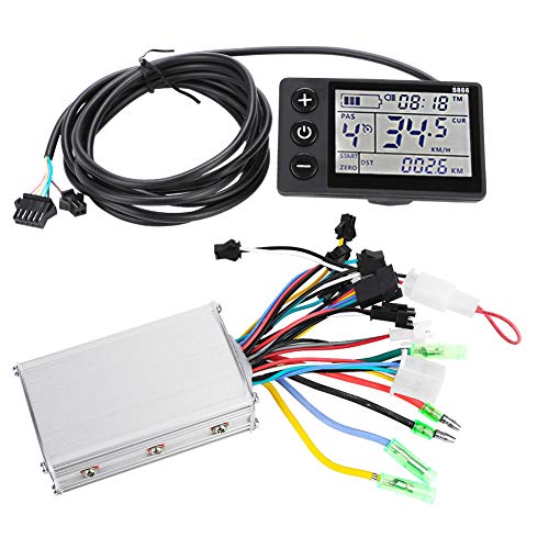 BTER Brushless Controller Kit, Motor Brushless Controller LCD Display with LCD Display Panel for Scooters for Electric Bicycles for 22.5mm/0.9in Handlebars((36V/48V 250W/350W), 12)