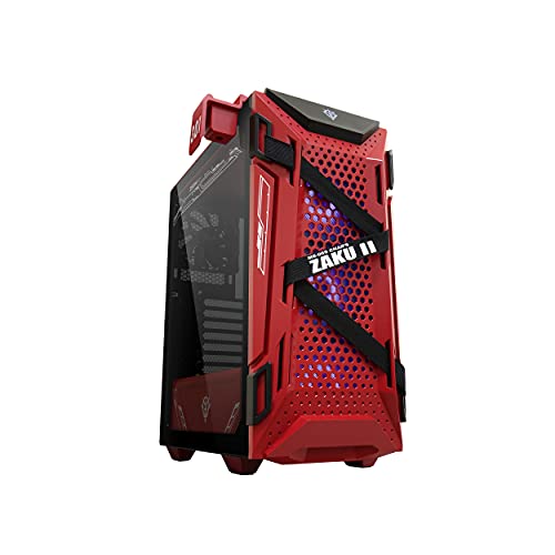 ASUS TUF Gaming GT301 ZAKU II Edition ATX mid-Tower Compact case with Tempered Glass Side Panel, Honeycomb Front Panel, 120mm Aura Addressable RGB Fan, Headphone Hanger,360mm Radiator, Gundam Edition
