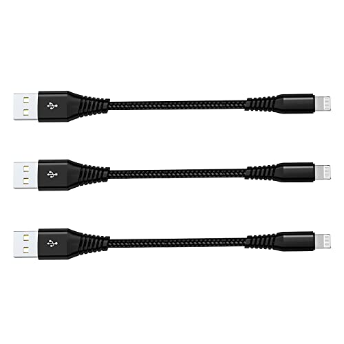 [Apple MFi Certified] Short iPhone Charging Cable(3Pack 8 Inch),USB to Lightning Charger Cord for Apple,Nylon Braided Fast Charging Data Syncing Cable for iPhone 14/13/12/11/XS/XR/X/8/7/6/iPad/Airpods