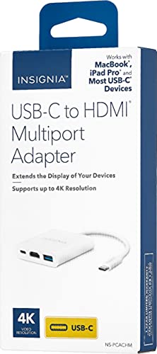 Insignia USB-C to HDMI Multiport Adapter – White – Model: NS-PCACHM
